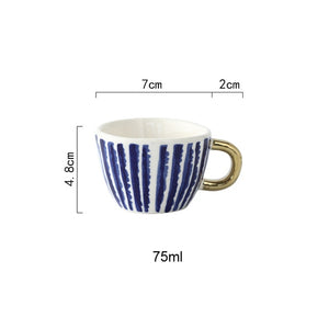 creative geometric ceramic mugs with gold handle handmade coffee cups irregular shaped tea milk mug cup unique gifts home decor 18