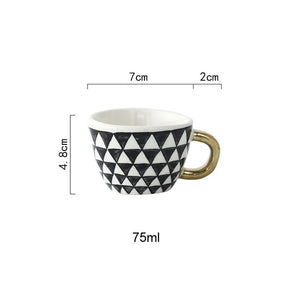 creative geometric ceramic mugs with gold handle handmade coffee cups irregular shaped tea milk mug cup unique gifts home decor 16