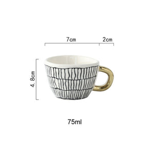 creative geometric ceramic mugs with gold handle handmade coffee cups irregular shaped tea milk mug cup unique gifts home decor 15