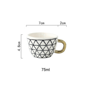 creative geometric ceramic mugs with gold handle handmade coffee cups irregular shaped tea milk mug cup unique gifts home decor 19