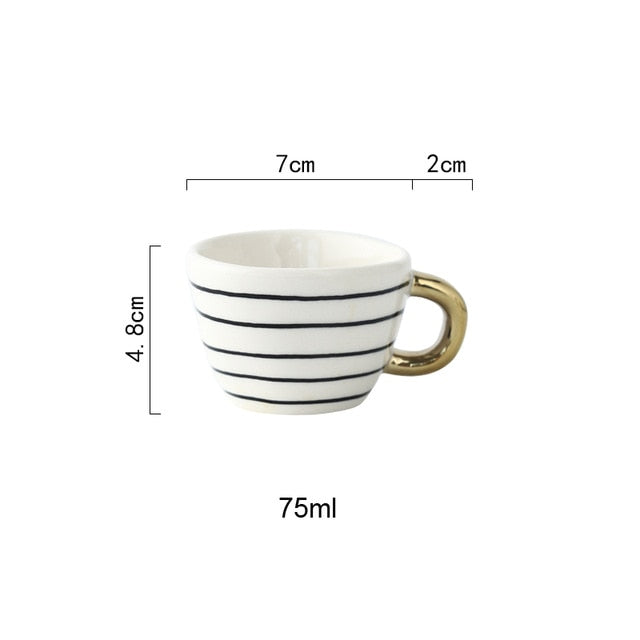 creative geometric ceramic mugs with gold handle handmade coffee cups irregular shaped tea milk mug cup unique gifts home decor 20