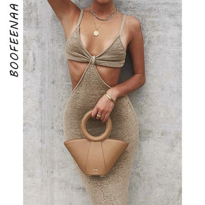 culture dress - knitted maxi dresses for women elegant sexy cut out backless bodycon dress