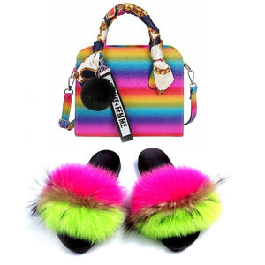 pretty boujee set - slides/shoe & bag - multi color