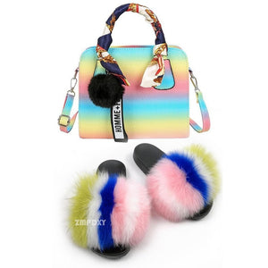 pretty boujee set - slides/shoe & bag - multi color