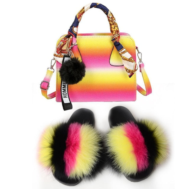 pretty boujee set - slides/shoe & bag - multi color