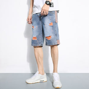 xclusive mens - spring summer men's denim shorts men's clothing beach ripped jeans denim cotton short casual business social men shorts