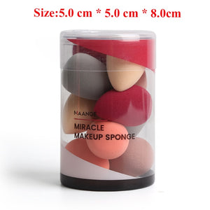 og pretty - makeup sponge dry&wet use cosmetic puff sponge maquiagem foundation powder blush beauty tools with storage box 10pcs