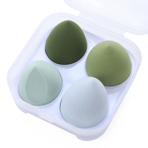 og pretty - makeup sponge dry&wet use cosmetic puff sponge maquiagem foundation powder blush beauty tools with storage box 4pcs-matcha