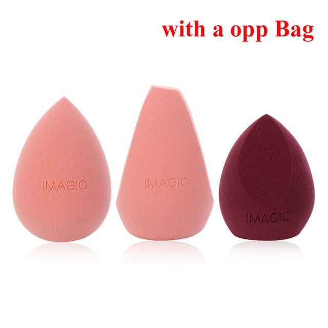 og pretty - makeup sponge dry&wet use cosmetic puff sponge maquiagem foundation powder blush beauty tools with storage box 3pcs-b