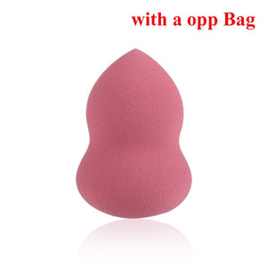 og pretty - makeup sponge dry&wet use cosmetic puff sponge maquiagem foundation powder blush beauty tools with storage box 3pc-wine red 2