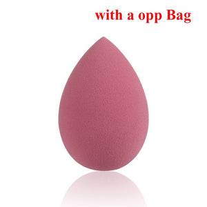 og pretty - makeup sponge dry&wet use cosmetic puff sponge maquiagem foundation powder blush beauty tools with storage box 3pc-wine red 3