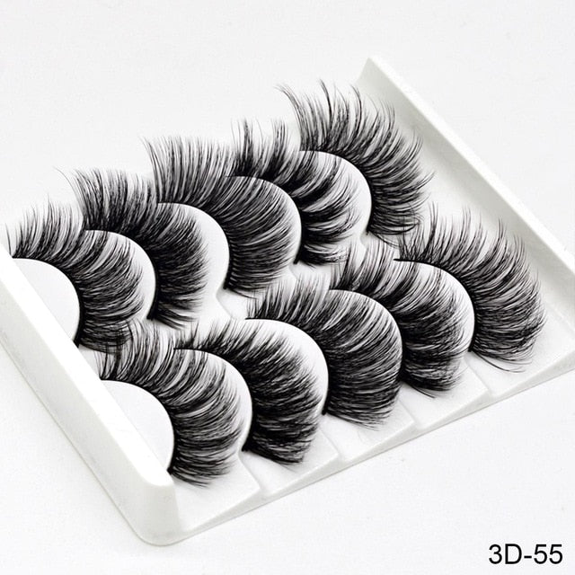 xclusive lashes - 3d minklashes natural false eyelashes dramatic fluffy soft wispy volume eyelash makeup 3d55 / france