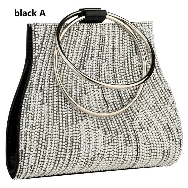 woman evening bag diamond rhinestone clutch crystal day lady wallet wedding purse party banquet silver handbags clutches tote black a