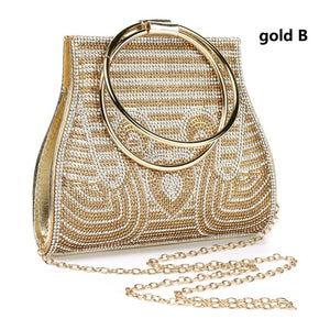 woman evening bag diamond rhinestone clutch crystal day lady wallet wedding purse party banquet silver handbags clutches tote gold b