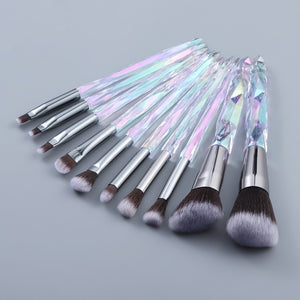 og pretty - crystal makeup brushes powder foundation eyeshadow eyebrow cosmetics for face fan make up brush set brochas maquillaje 2big8small whbr