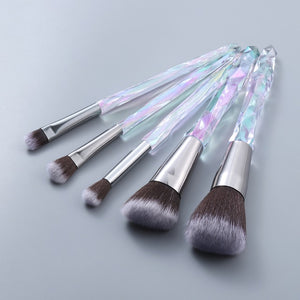 og pretty - crystal makeup brushes powder foundation eyeshadow eyebrow cosmetics for face fan make up brush set brochas maquillaje 2big3small whbr