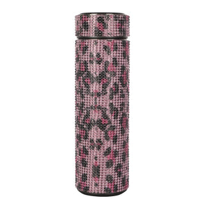 royalty smart bottles - temp display diamond thermos bottle water cup/bottle stainless steel leopard a 500ml