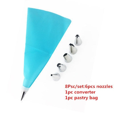 disposable piping pastry icing piping fondant cake cream cupcake kitchen decorating tools cake nozzles pastry 8pcs