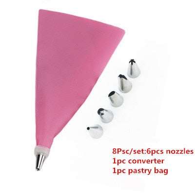 disposable piping pastry icing piping fondant cake cream cupcake kitchen decorating tools cake nozzles pastry 8pcs 2