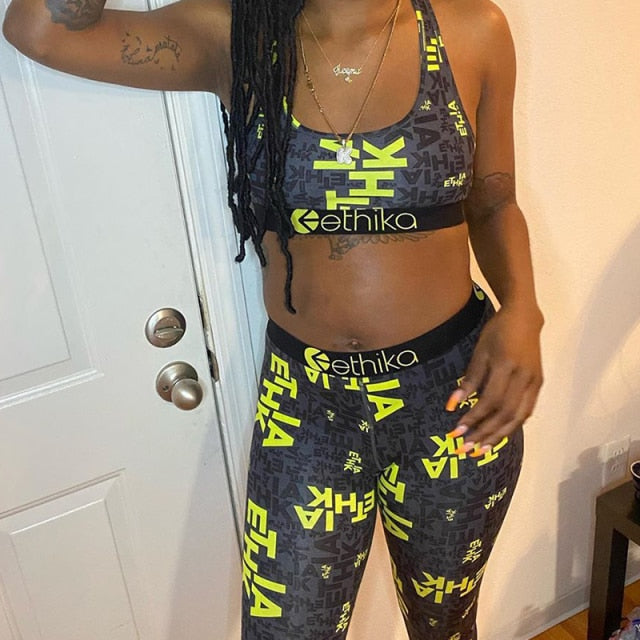 ethika set - two piece multi - leggings/pants  pretty