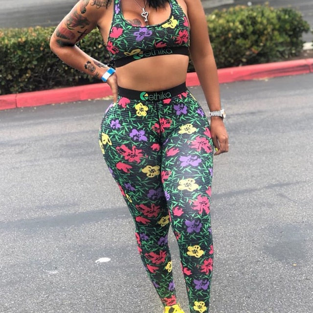 ethika set - two piece multi - leggings/pants  pretty