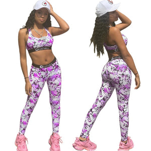 ethika set - two piece multi - leggings/pants  pretty