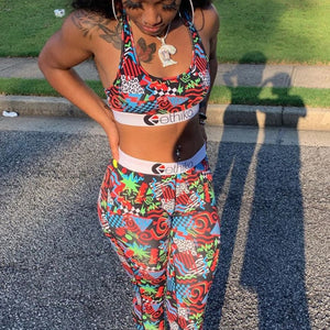 ethika set - two piece multi - leggings/pants  pretty