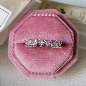 luxury eternity ring! fashion 925 sterling silver pink engagement wedding band eternity ring for women christmas gift love jewelry z2