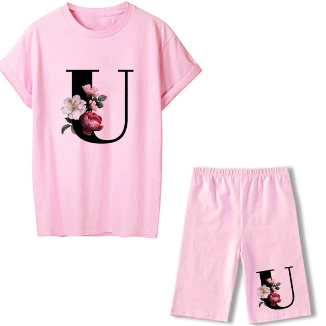 alpha - two piece set - letter/initial casual set pretty