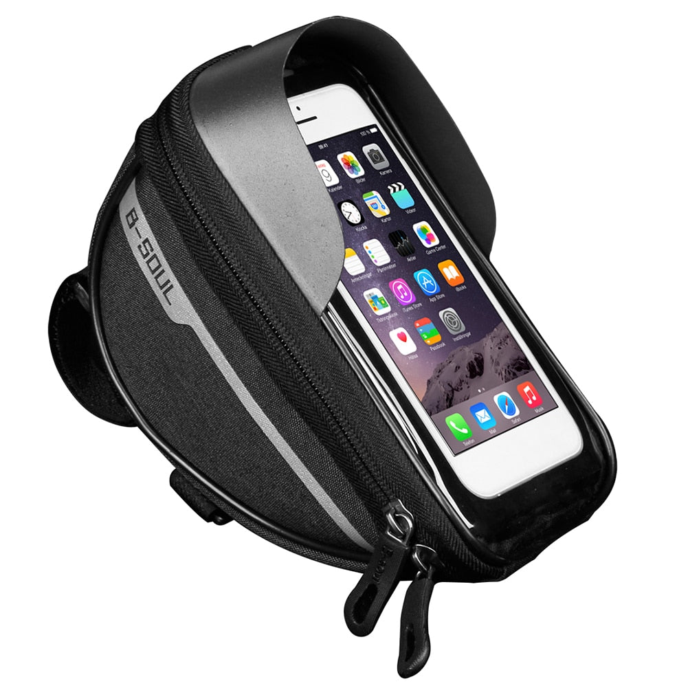 bicycle front frame touch screen waterproof phone bag mtb top tube pannier bike front tube pack necessary cycling gadgets