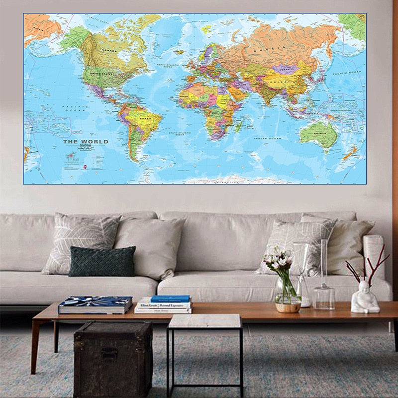 colorful world map - wall map/travel