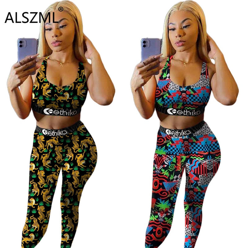 ethika set - two piece print - leggings/pants - pretty