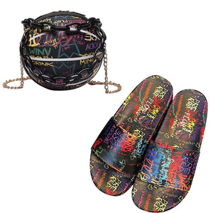 artwork set - ball bag and slides - matching shoe