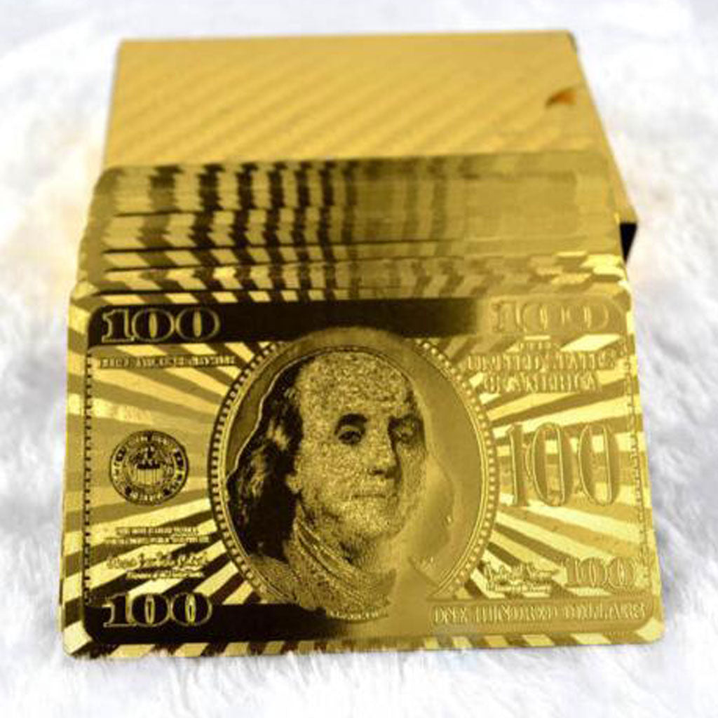 get it in gold - 24k gold/dollar sign - playing cards - waterproof