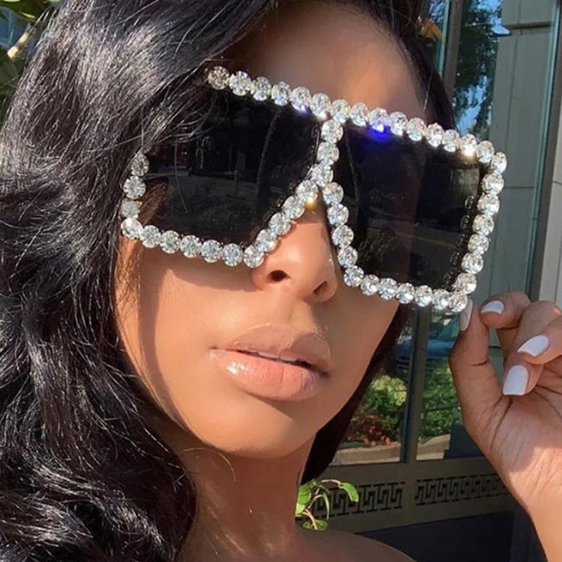 big bling frames - oversized sunglasses women 2021 luxury rhinestone square sun glasses bling eyeglasses fashion shades