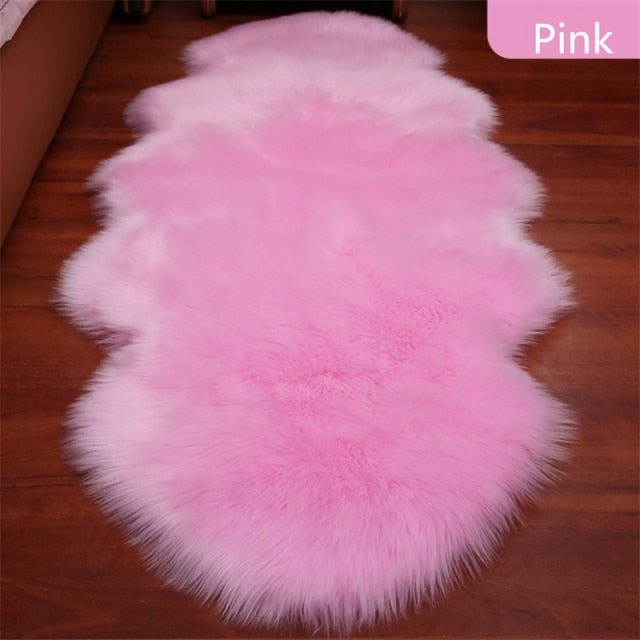 bedroom floor mat  rugs artificial wool hairy faux floor mat fur  fluffy rug soft living room 45*120cm 450mmx1200mm / china / pink