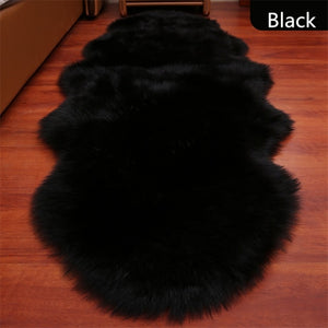 bedroom floor mat  rugs artificial wool hairy faux floor mat fur  fluffy rug soft living room 45*120cm 450mmx1200mm / china / black