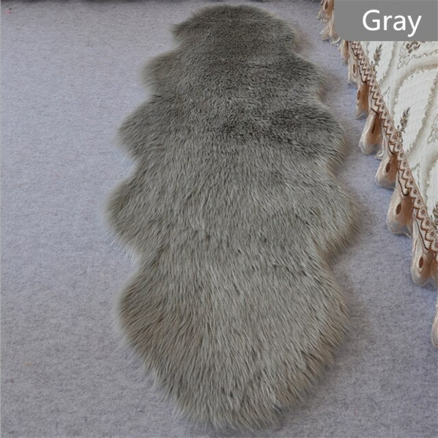 bedroom floor mat  rugs artificial wool hairy faux floor mat fur  fluffy rug soft living room 45*120cm 450mmx1200mm / china / gray