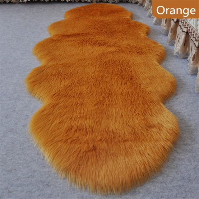 bedroom floor mat  rugs artificial wool hairy faux floor mat fur  fluffy rug soft living room 45*120cm 450mmx1200mm / china / orange