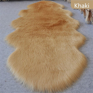 bedroom floor mat  rugs artificial wool hairy faux floor mat fur  fluffy rug soft living room 45*120cm 450mmx1200mm / china / khaki