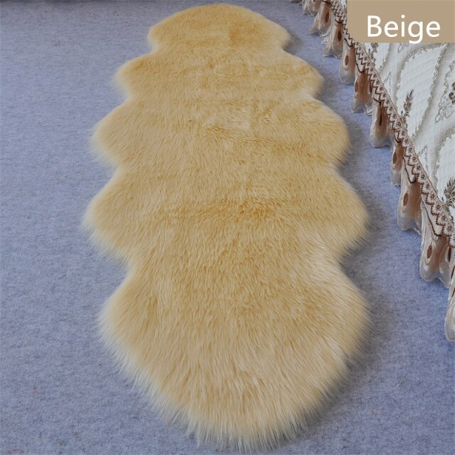 bedroom floor mat  rugs artificial wool hairy faux floor mat fur  fluffy rug soft living room 45*120cm 450mmx1200mm / china / beige