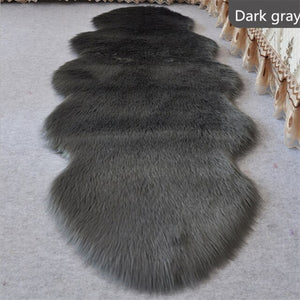 bedroom floor mat  rugs artificial wool hairy faux floor mat fur  fluffy rug soft living room 45*120cm 450mmx1200mm / china / dark gray