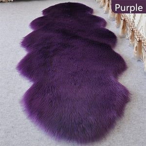 bedroom floor mat  rugs artificial wool hairy faux floor mat fur  fluffy rug soft living room 45*120cm 450mmx1200mm / china / purple