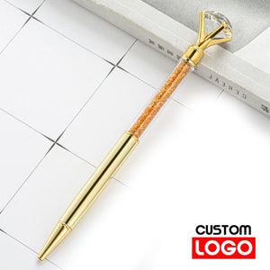 luxury diamond pen! - custom text/name - ballpoint/lettering/gift crystal pen-golden