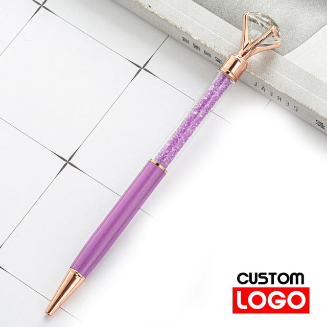 luxury diamond pen! - custom text/name - ballpoint/lettering/gift crystal pen-purple