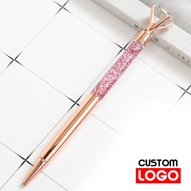 luxury diamond pen! - custom text/name - ballpoint/lettering/gift gold chalk-rose gold