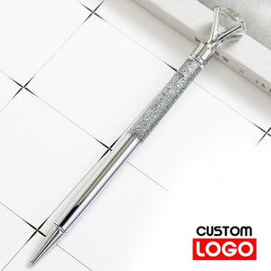 luxury diamond pen! - custom text/name - ballpoint/lettering/gift gold chalk-silver 1