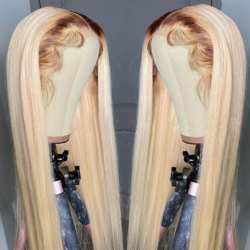 ombre blonde wig human hair wigs for women long straight 4t613 brazilian remy hair transparent lace part 1b613 wig pre plucked