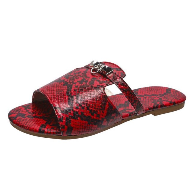 snake print slides and purse set summer slipper pantuflas de mujer femmes sandales handbag bag