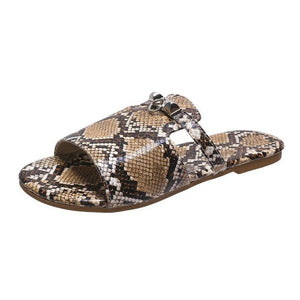 snake print slides and purse set summer slipper pantuflas de mujer femmes sandales handbag bag